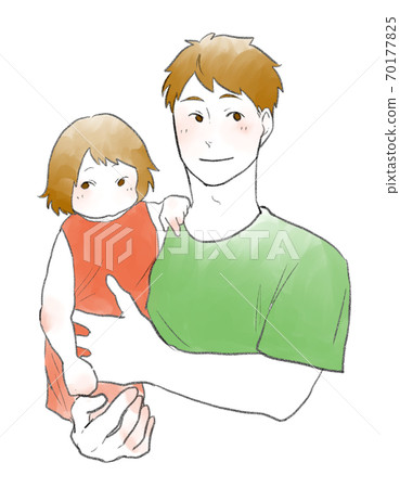 爸爸抱著女兒 爸爸抱著女兒 70177825