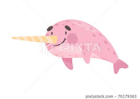 Narwhal with Long Tusk as Sea Animal Floating Underwater Vector Illustration Narwhal with Long Tusk as Sea Animal Floating Underwater Vector Illustration 70179363