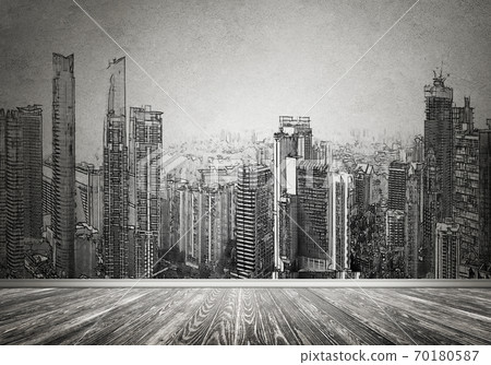 City design on wall City design on wall 70180587