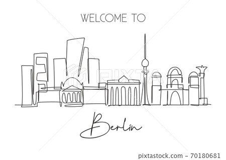 One continuous line drawing Berlin city skyline 70180681