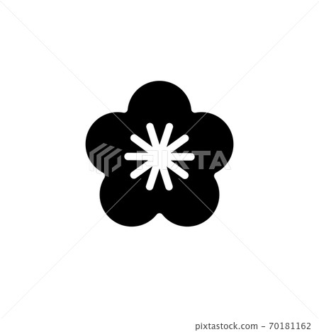 Plum blossom silhouette vector illustration icon - Stock Illustration ...