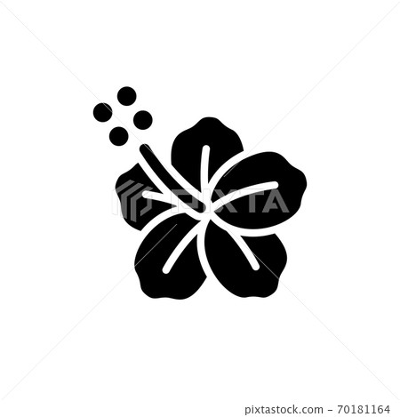 Hibiscus silhouette vector illustration icon 70181164