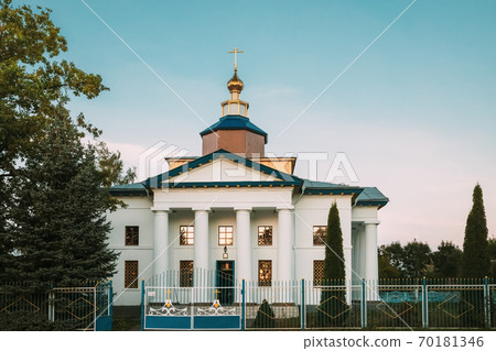 Gadichevo, Gomel Region, Belarus. St. Catherine's Church In Evening Time 70181346
