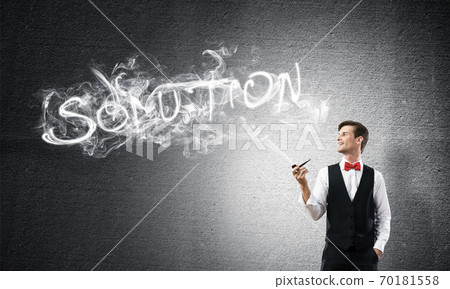 Conceptual image of young businessman. Conceptual image of young businessman. 70181558