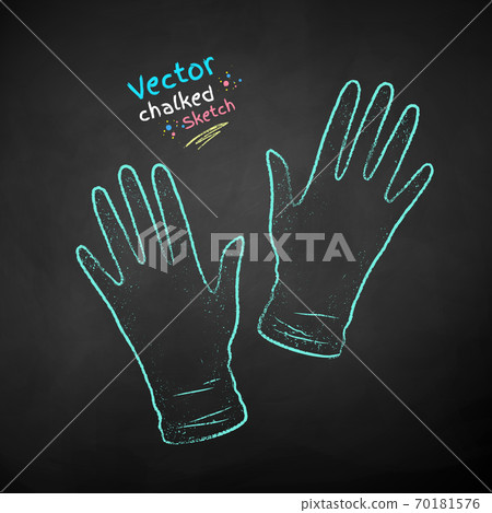 Chalk drawn rubber gloves 70181576