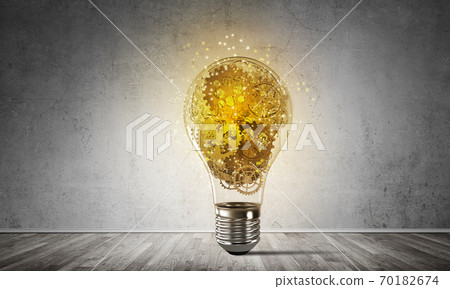 Concept of lightbulb as symbol of new idea. Concept of lightbulb as symbol of new idea. 70182674