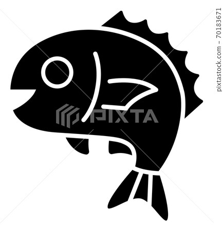 Illustration of sea bream (single color ver.) 70183671