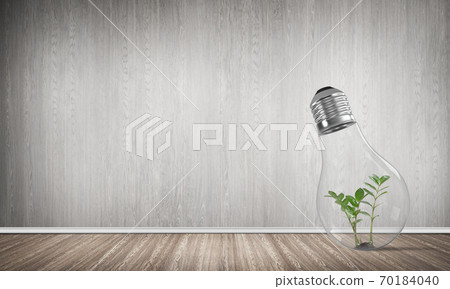 Eco innovations concept by means of lightbulb. 70184040