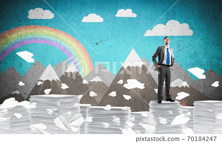 Successful confident businessman in suit. 70184247