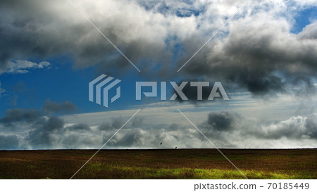 Open rural views of early autumn sky after the harvest. Open rural views of early autumn sky after the harvest. 70185449
