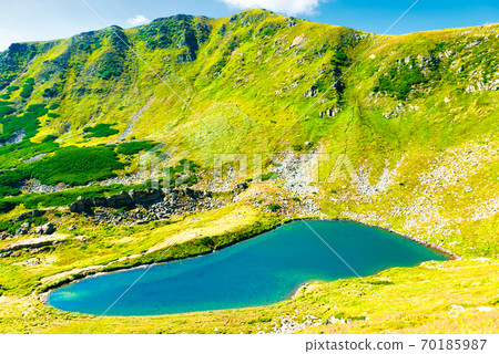 Blue lake in mountains 70185987