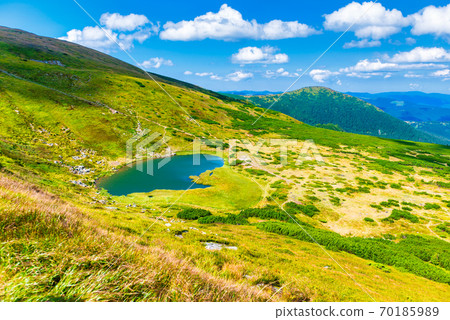 Blue lake in mountains 70185989