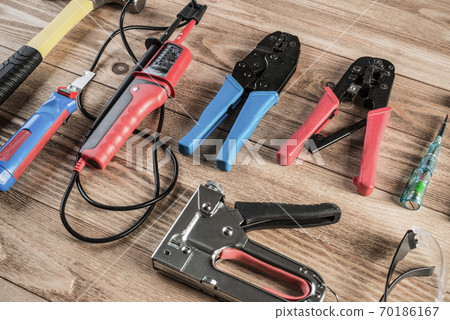 Instruments on wooden table 70186167