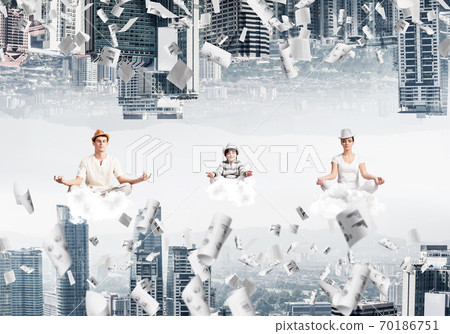 Young family keeping mind conscious. Young family keeping mind conscious. 70186751