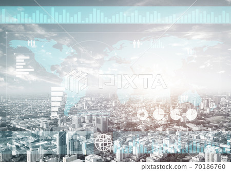 Double exposure business concept with graphics Double exposure business concept with graphics 70186760