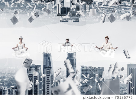 Young family keeping mind conscious. 70186775