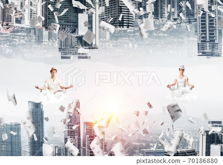 Young couple keeping mind conscious. 70186880