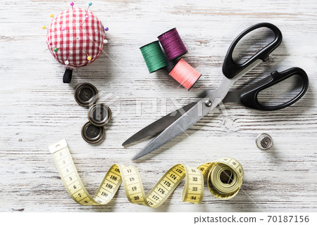 Sewing kit on table 70187156