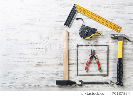 Instruments on wooden table Instruments on wooden table 70187854