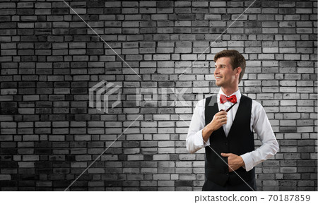 Conceptual image of young businessman. Conceptual image of young businessman. 70187859