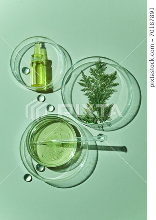 Abstract cosmetic laboratory. Chemical laboratory research. Nature cosmetics. 70187891