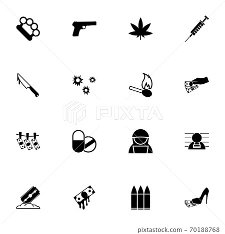Crime - Flat Vector Icons Crime - Flat Vector Icons 70188768