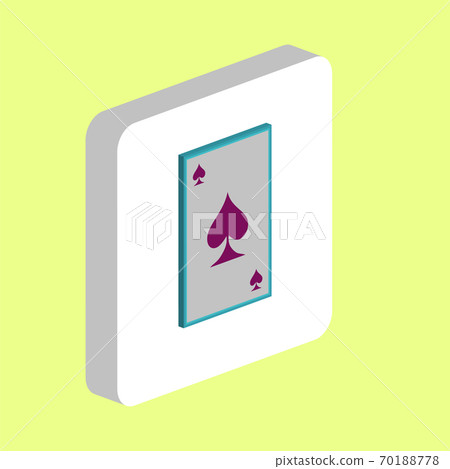 Spades card Simple vector icon. Illustration symbol design template for web mobile UI element. Perfect color isometric pictogram on 3d white square. Spades card icons for business project. Spades card Simple vector icon. Illustration symbol design template for web mobile UI element. Perfect color isometric pictogram on 3d white square. Spades card icons for business project. 70188778