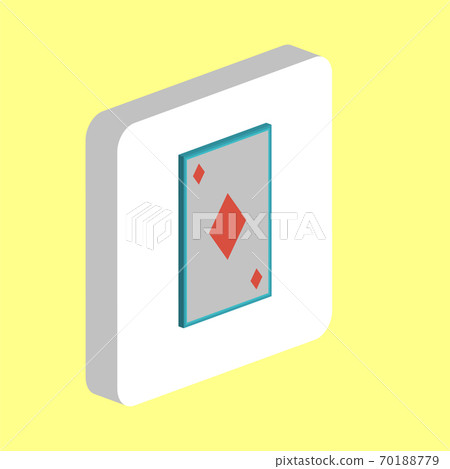 Diamonds card Simple vector icon. Illustration symbol design template for web mobile UI element. Perfect color isometric pictogram on 3d white square. Diamonds card icons for business project. 70188779