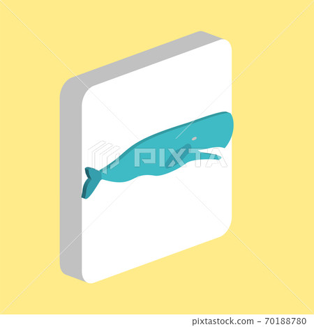 Whale Simple vector icon. Illustration symbol design template for web mobile UI element. Perfect color isometric pictogram on 3d white square. Whale icons for business project. Whale Simple vector icon. Illustration symbol design template for web mobile UI element. Perfect color isometric pictogram on 3d white square. Whale icons for business project. 70188780