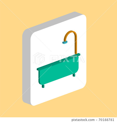Bathtub Simple vector icon. Illustration symbol design template for web mobile UI element. Perfect color isometric pictogram on 3d white square. Bathtub icons for business project. Bathtub Simple vector icon. Illustration symbol design template for web mobile UI element. Perfect color isometric pictogram on 3d white square. Bathtub icons for business project. 70188781