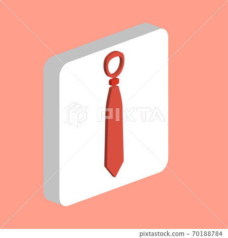 Necktie, tie vector icon. Illustration symbol design template for web mobile UI element. Perfect color isometric pictogram on 3d white square. Necktie, tie icons for business project. Necktie, tie vector icon. Illustration symbol design template for web mobile UI element. Perfect color isometric pictogram on 3d white square. Necktie, tie icons for business project. 70188784