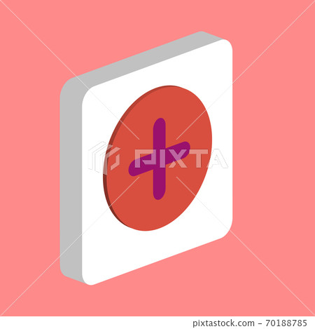Add Plus Simple vector icon. Illustration symbol design template for web mobile UI element. Perfect color isometric pictogram on 3d white square. Add Plus icons for business project. 70188785