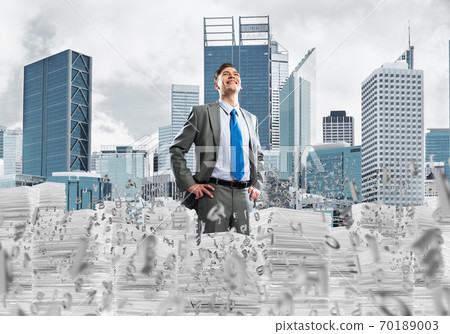 Successful confident businessman in suit. 70189003