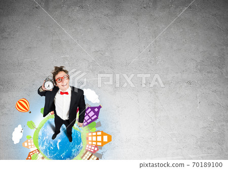 Comic businessman in red glasses 70189100