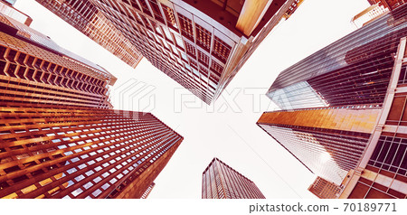 Looking up at Manhattan towers, New York City, USA. Looking up at Manhattan towers, New York City, USA. 70189771