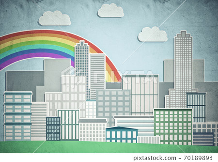 Drawn colorful cityscape 70189893