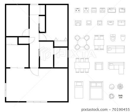 Floor plan layout set for condominiums and houses 70190455