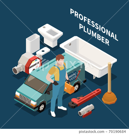 Plumber Isometric Colored Concept 70190684
