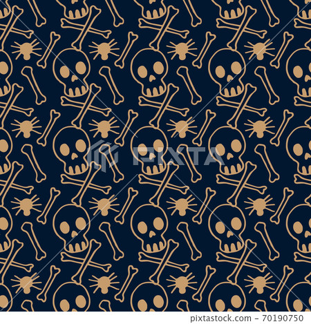 Skull and bones seamless pattern - Stock Illustration [70190750] - PIXTA