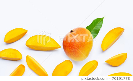 Tropical fruit, Mango on white background. Tropical fruit, Mango on white background. 70191778