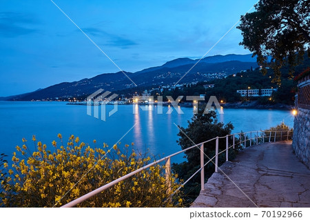 Seaside evening landscape in Opatija, croatia Seaside evening landscape in Opatija, croatia 70192966