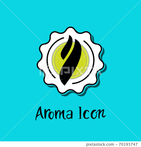 Smoke steam aroma inside star badge vector icon 70193747