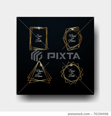 Set of gold geometric vector frames 70194498