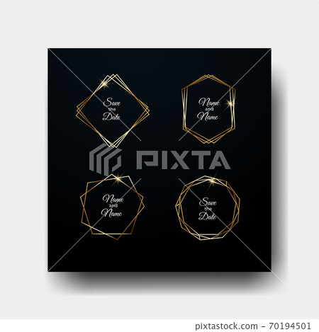 Set of gold geometric vector frames Set of gold geometric vector frames 70194501