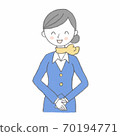接待員，閉著眼睛，微笑 70194771