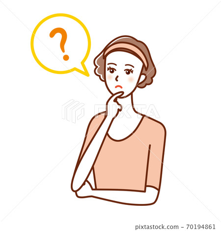 Women in their 30s and 40s with various facial expressions thinking about skin care I don't know Women in their 30s and 40s with various facial expressions thinking about skin care I don't know 70194861