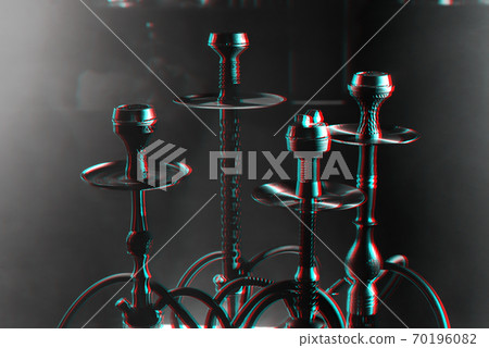 group of hookahs in the interior of a hookah room group of hookahs in the interior of a hookah room 70196082