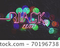 Black friday sale illustration design with neon light text style 70196738