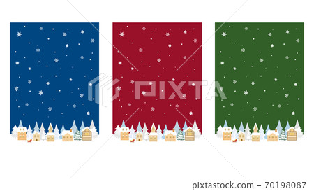 Snow scene, city scenery, color variations 70198087
