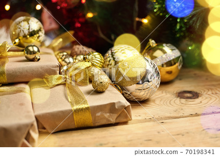 Christmas background with festive decorations 70198341